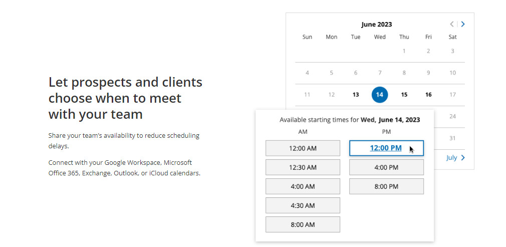 OnceHub scheduling features