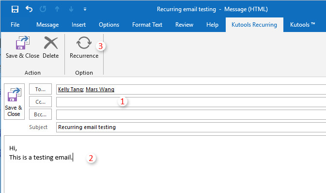 automated recurring emails in Outlook