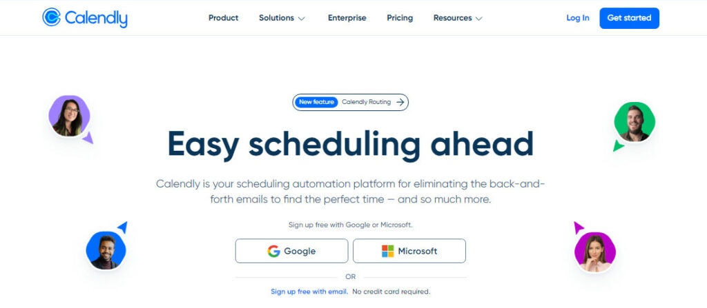 calendly home page