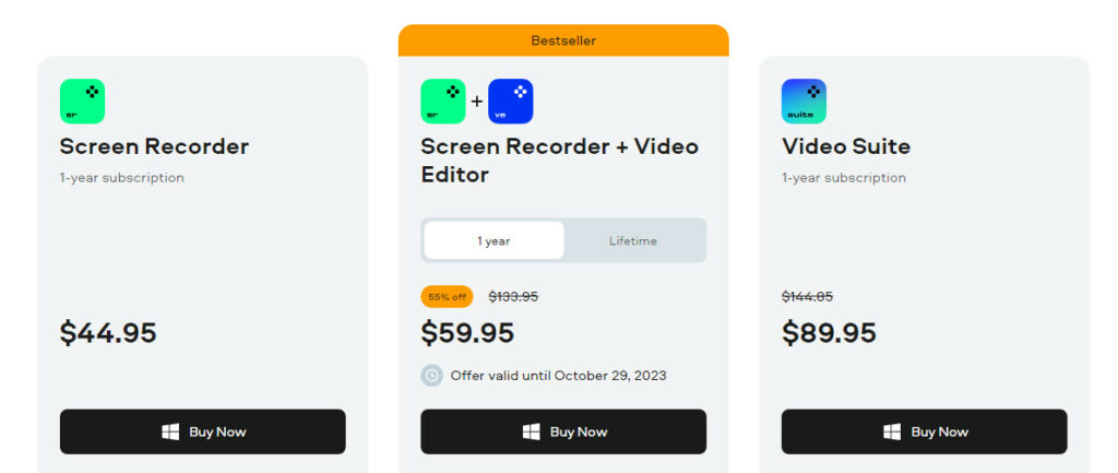 Movavi Screen Recorder pricing model