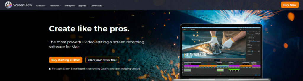 ScreenFlow is a popular screen recording 