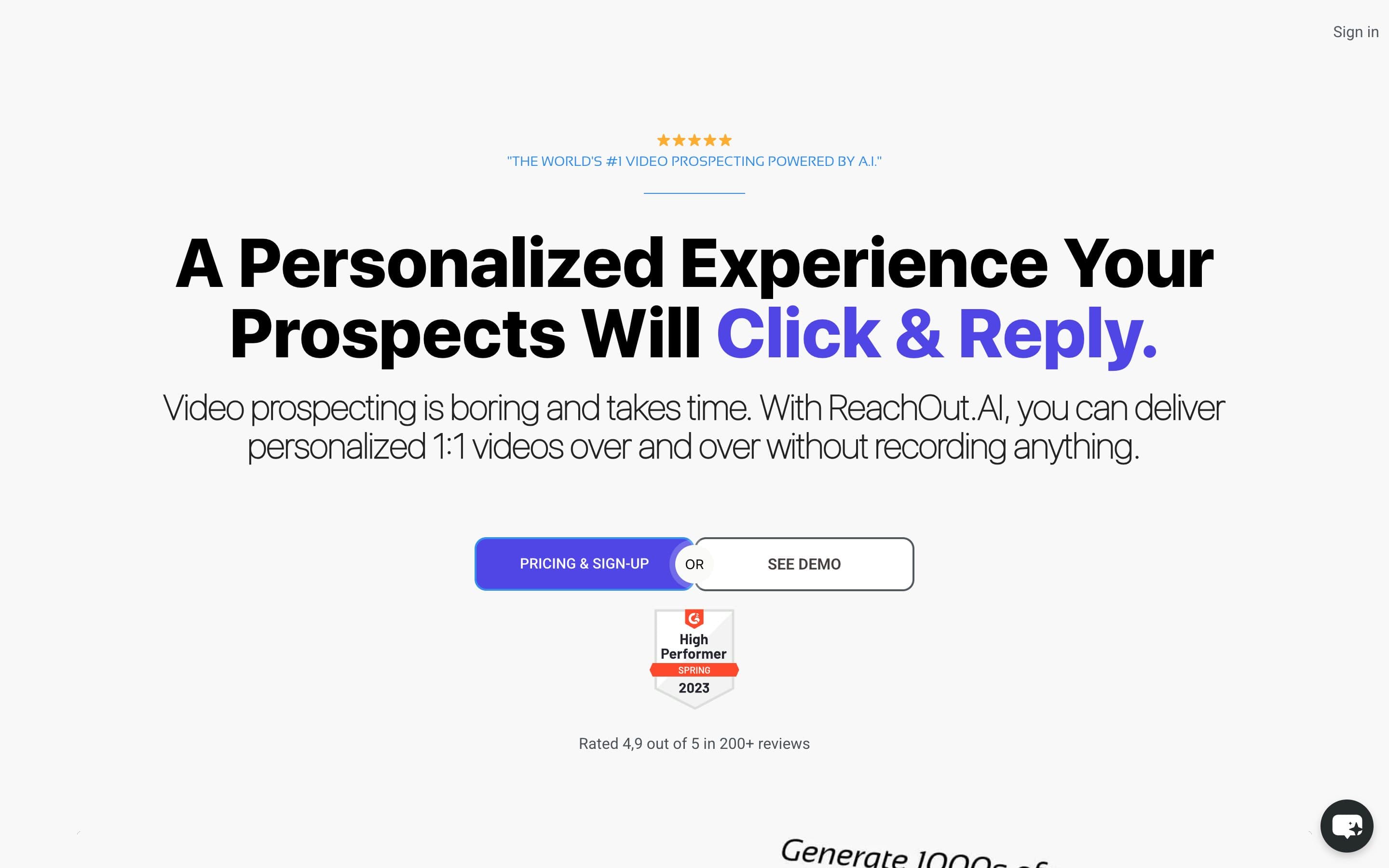 ReachOut.AI homepage