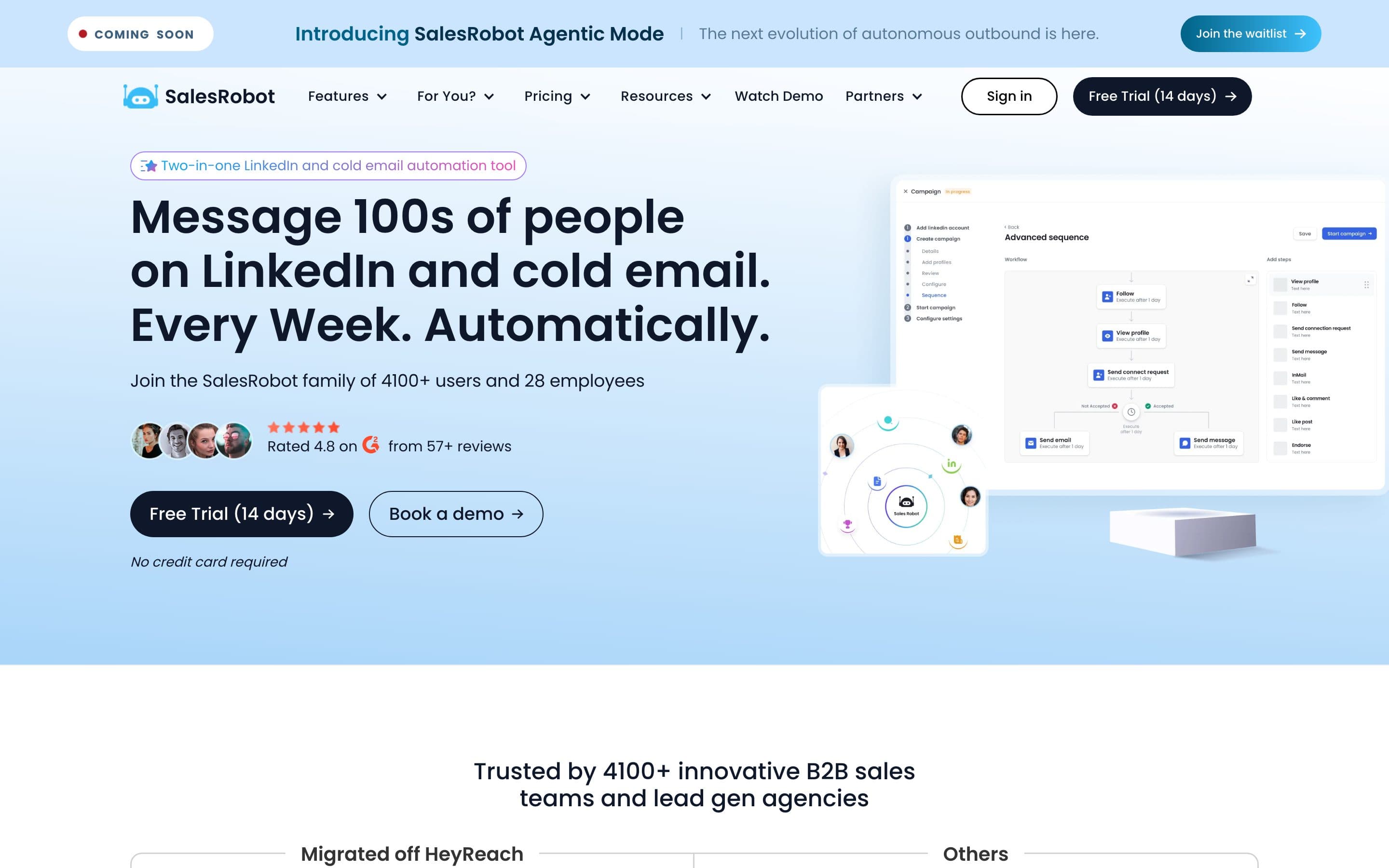 SalesRobot homepage
