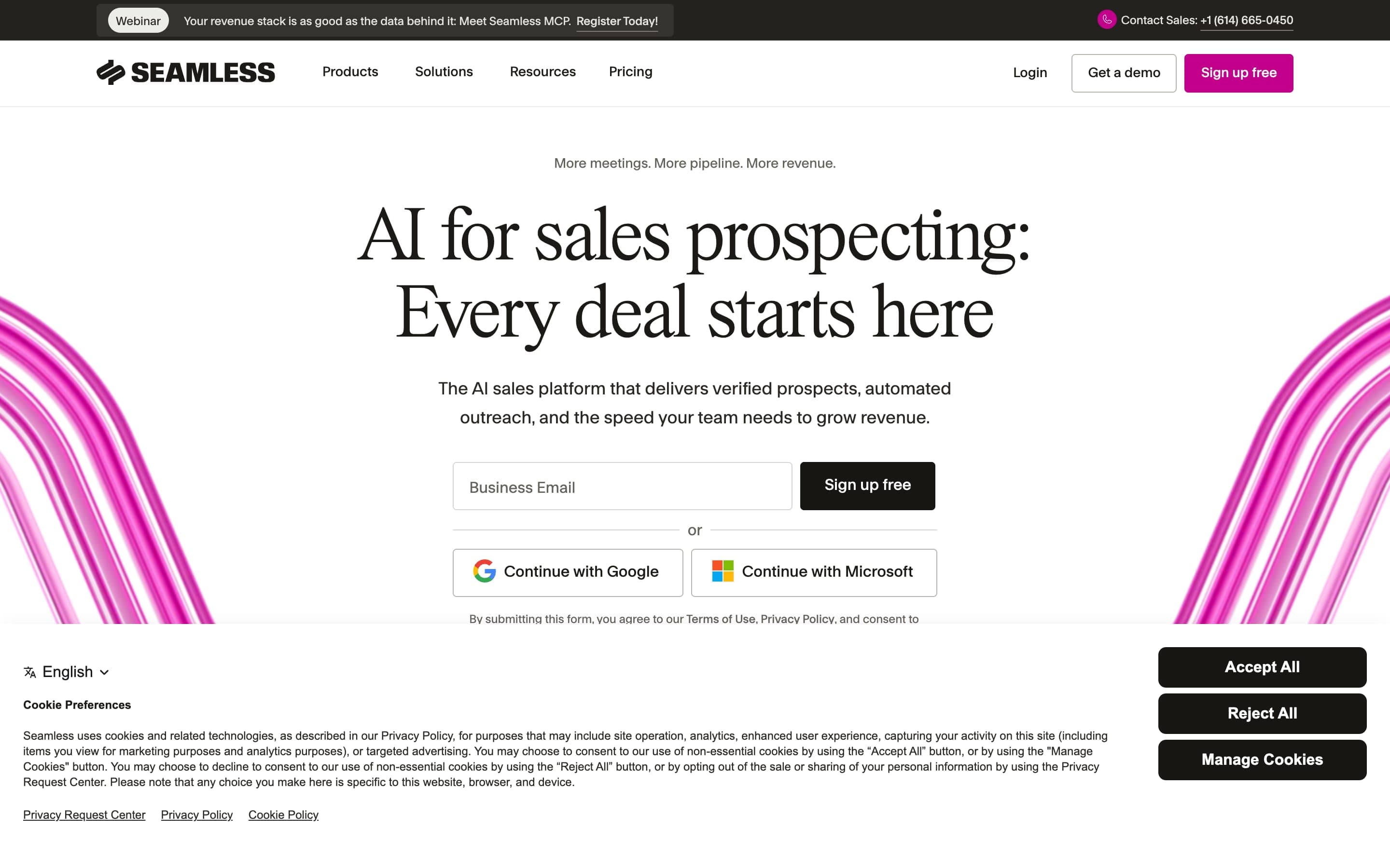 Seamless.AI homepage