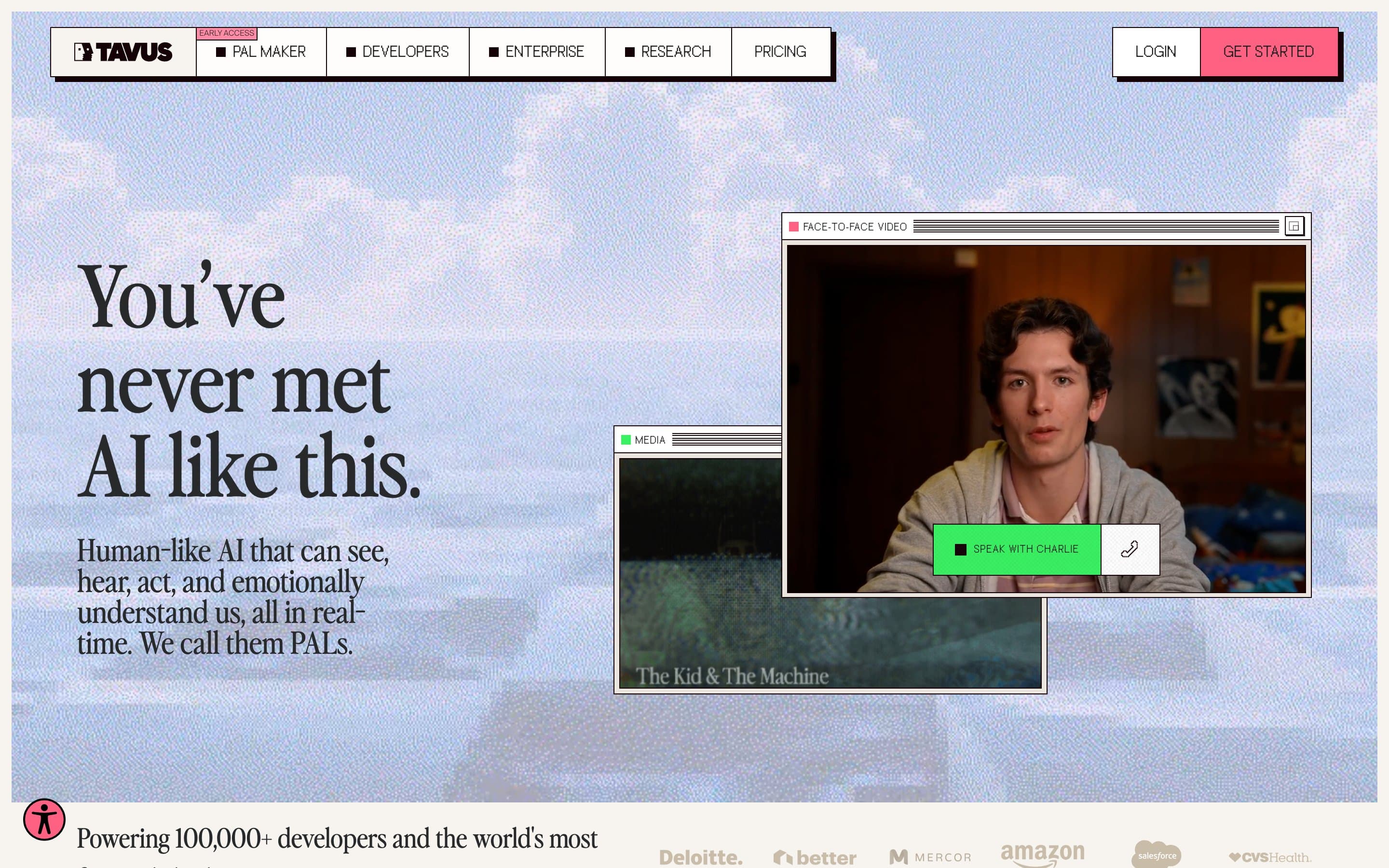 Tavus homepage