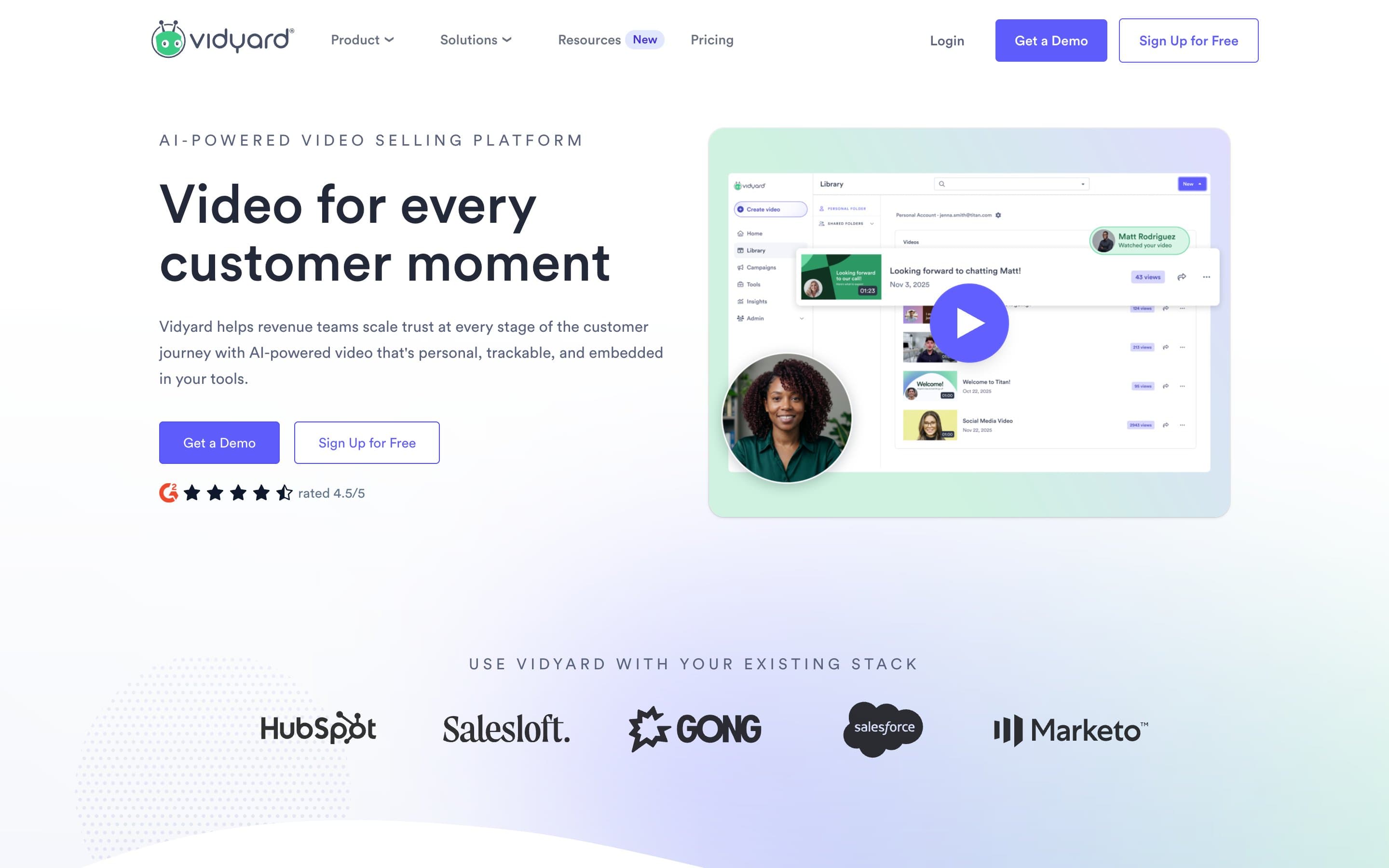 Vidyard homepage