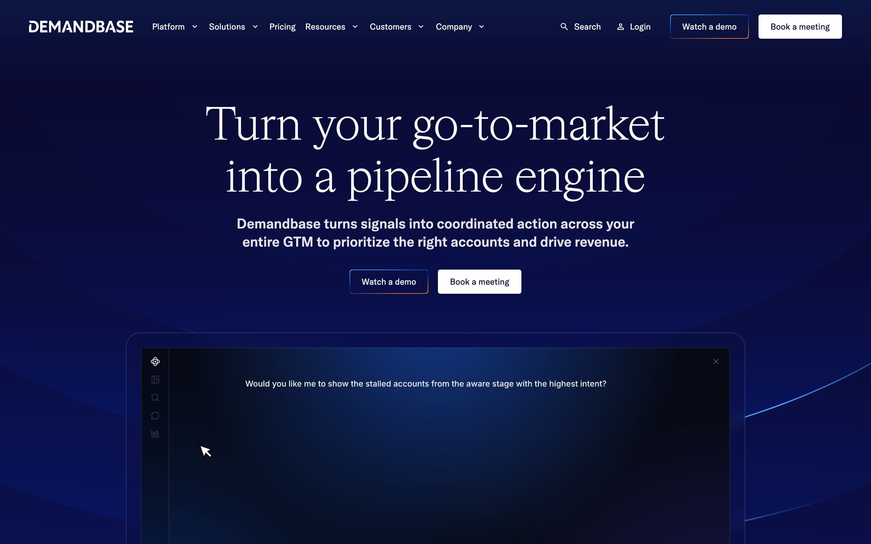 Demandbase homepage