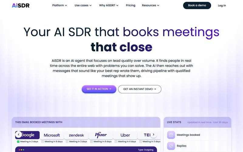 AiSDR homepage
