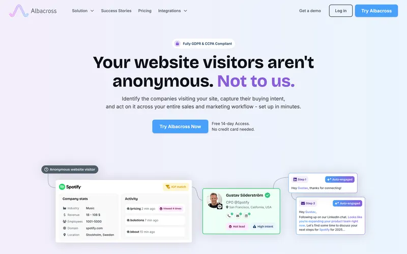 Albacross homepage