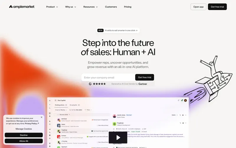 Amplemarket homepage
