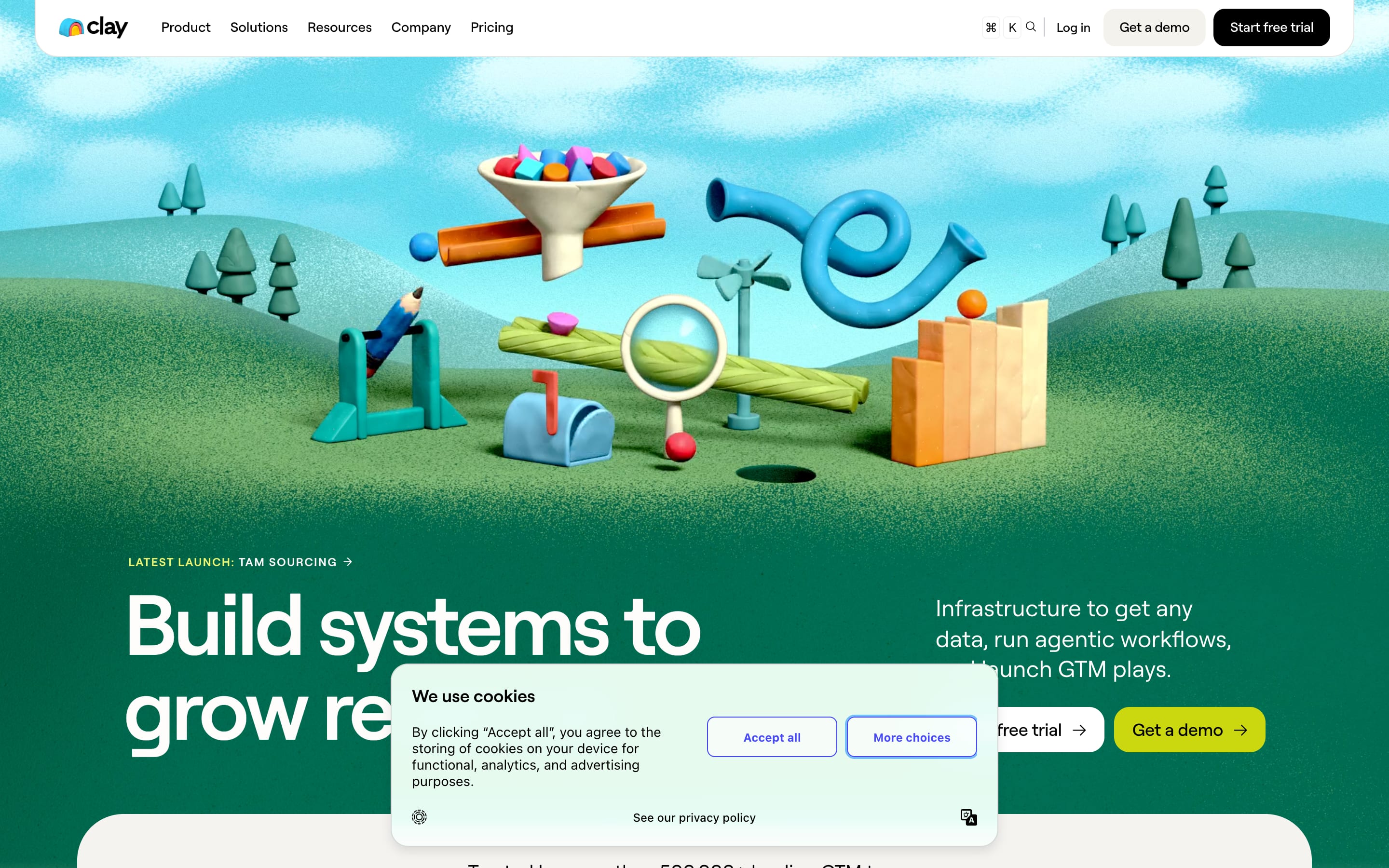 Clay homepage, August 2026