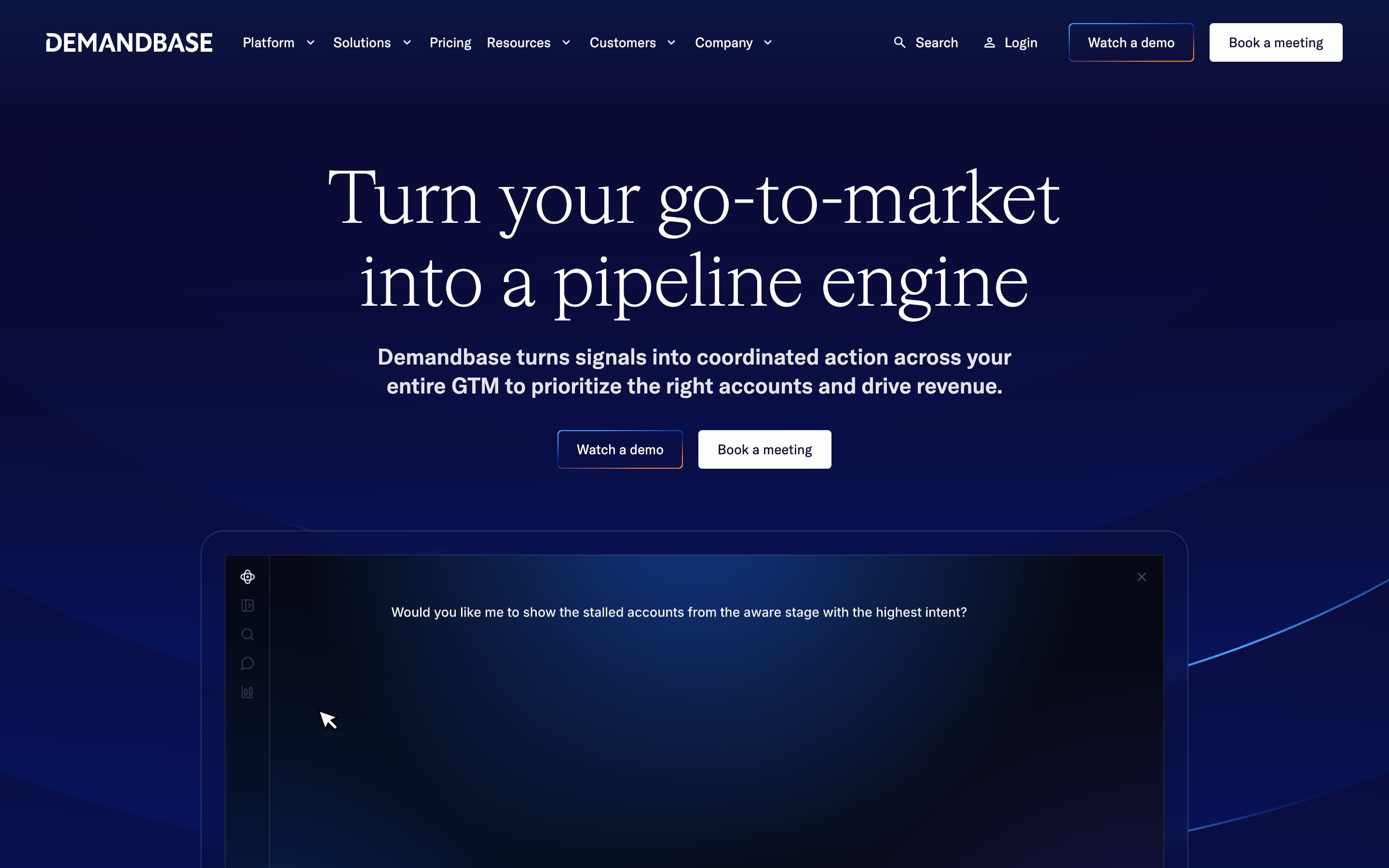 Demandbase homepage, August 2026