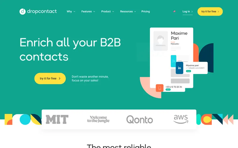 Dropcontact homepage