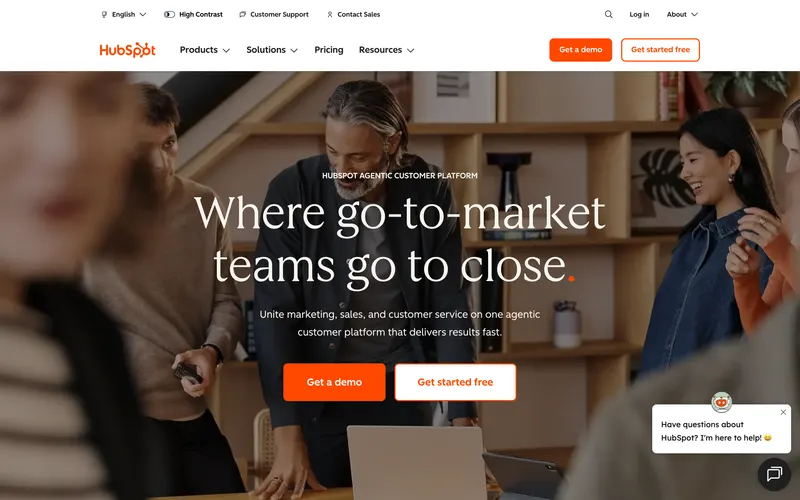 HubSpot homepage