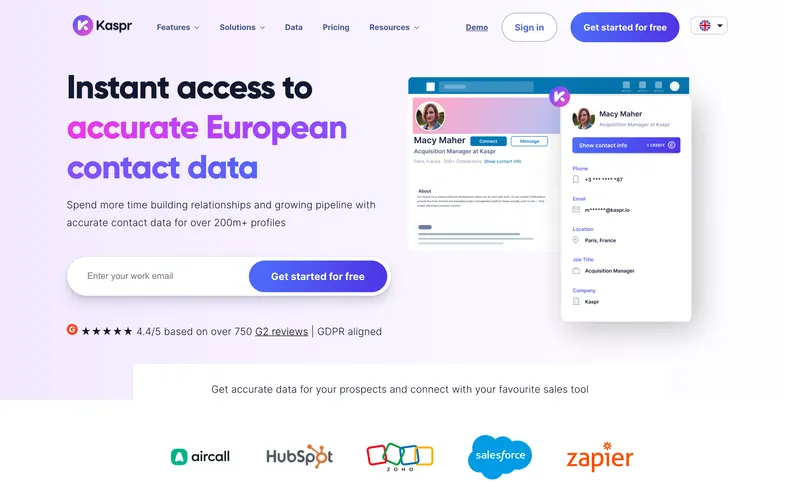 Kaspr homepage
