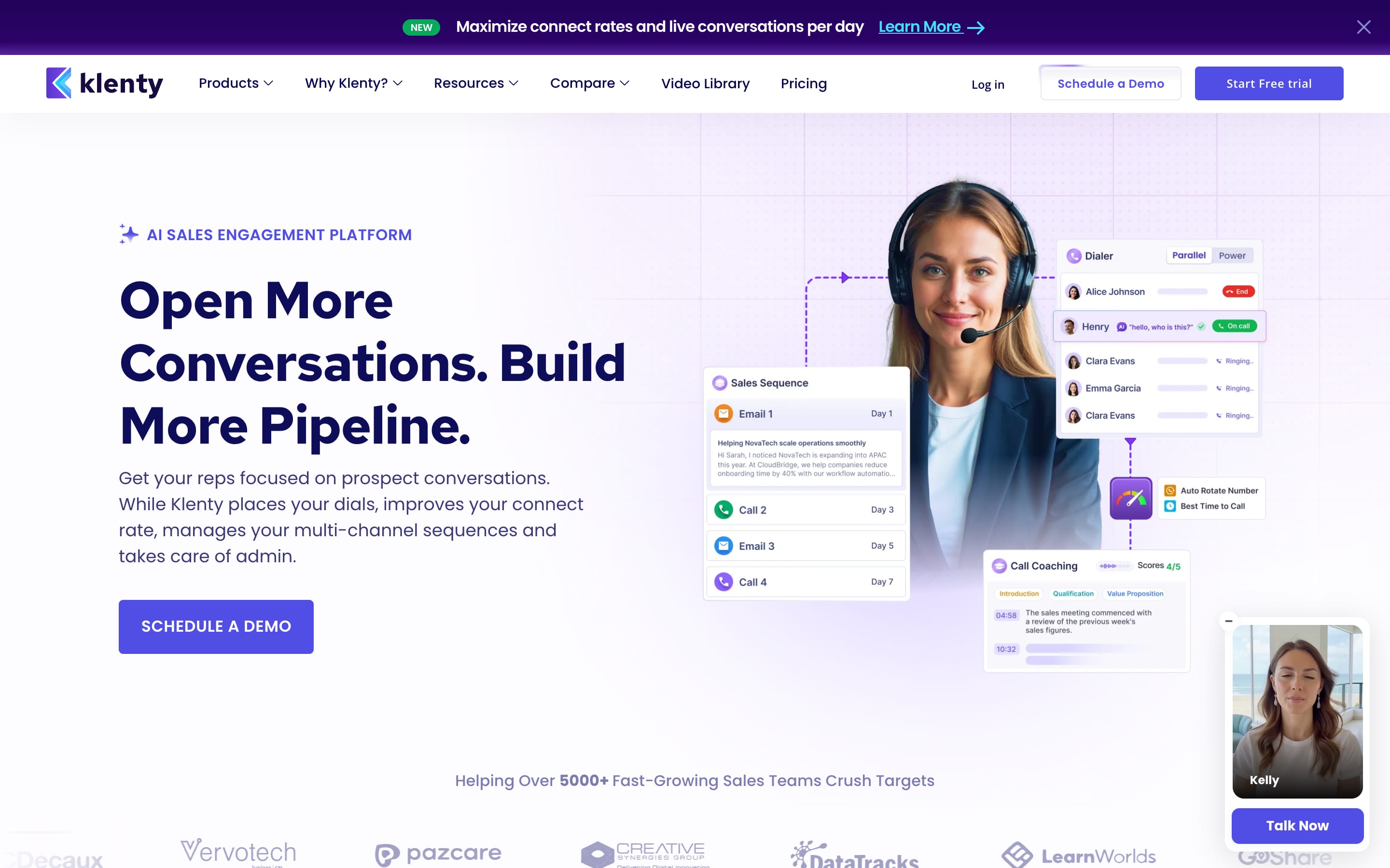 Klenty homepage, August 2026