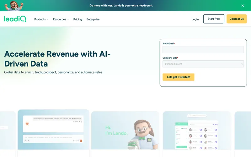 LeadIQ homepage