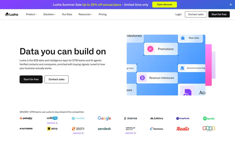 Lusha homepage