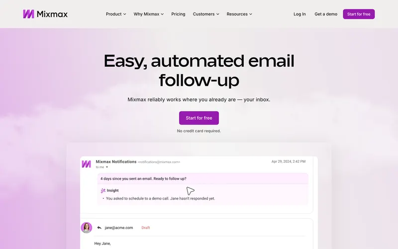Mixmax homepage