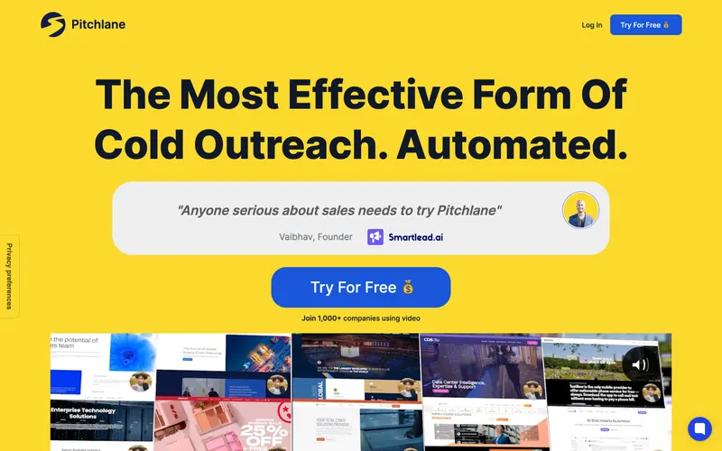 Pitchlane homepage
