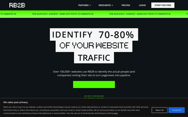 RB2B homepage