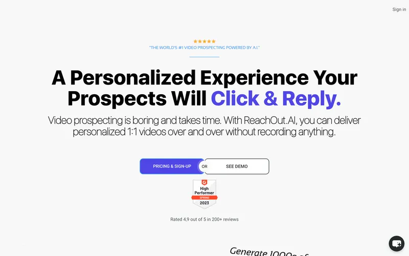 ReachOut.AI homepage
