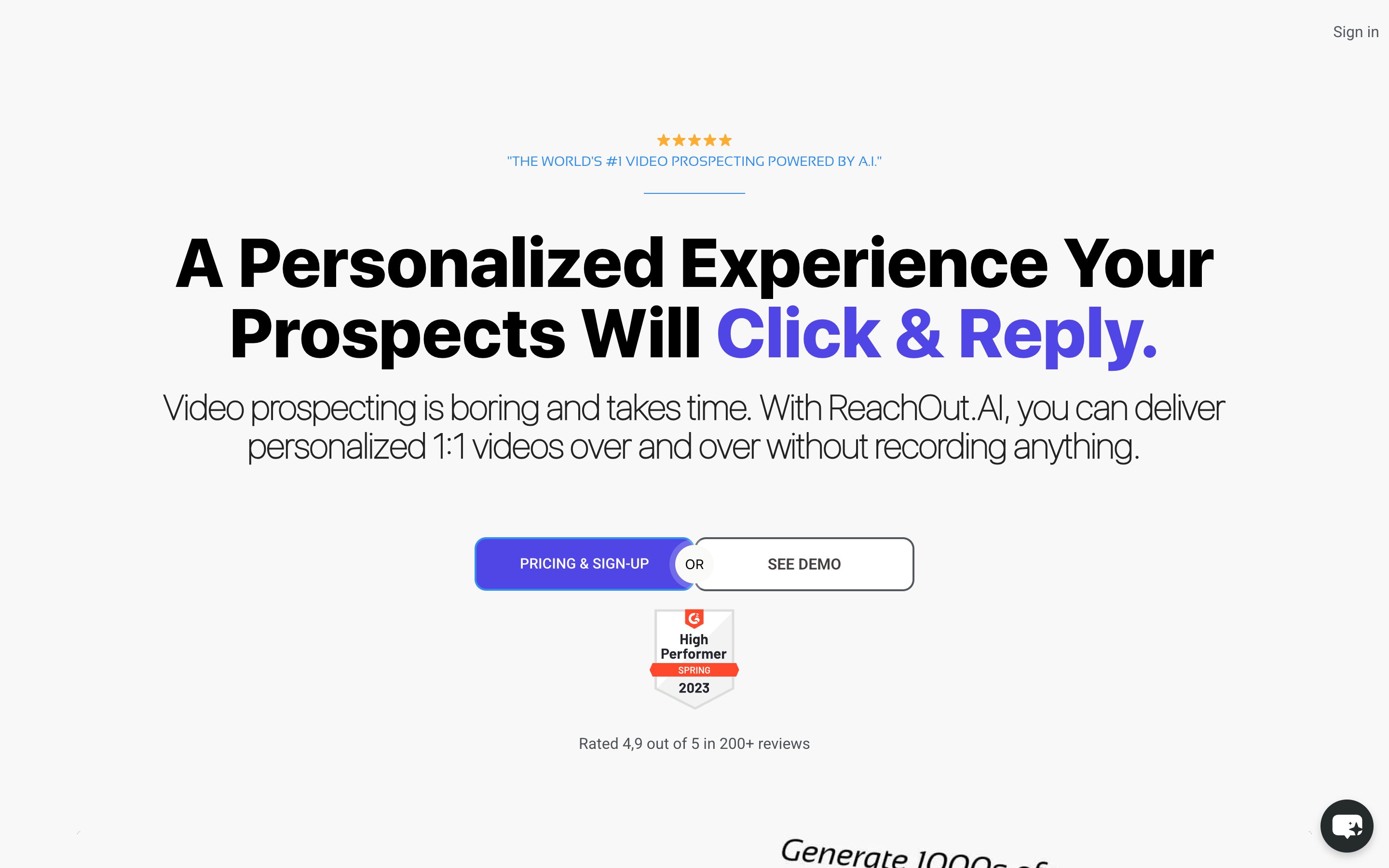 The real ReachOut.AI homepage