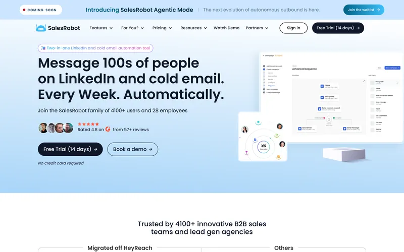 SalesRobot homepage