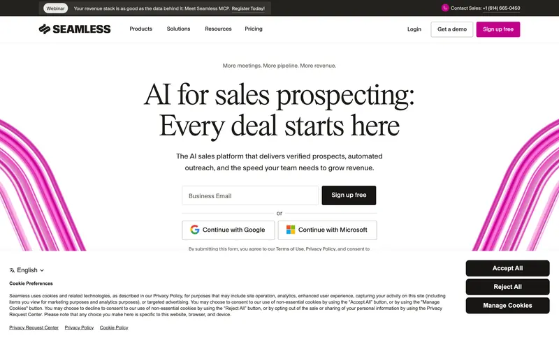 Seamless.AI homepage