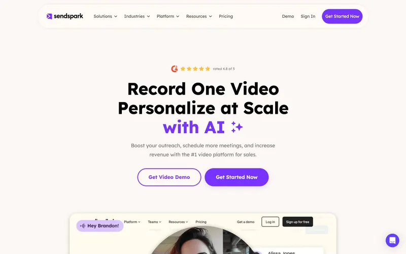 Sendspark homepage