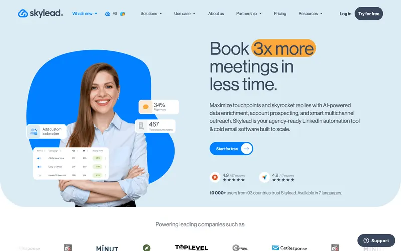 Skylead homepage