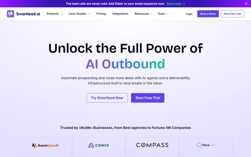 Smartlead homepage
