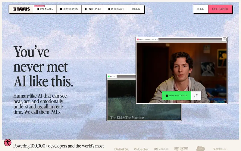 Tavus homepage