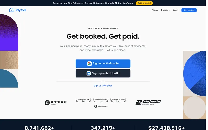 TidyCal homepage