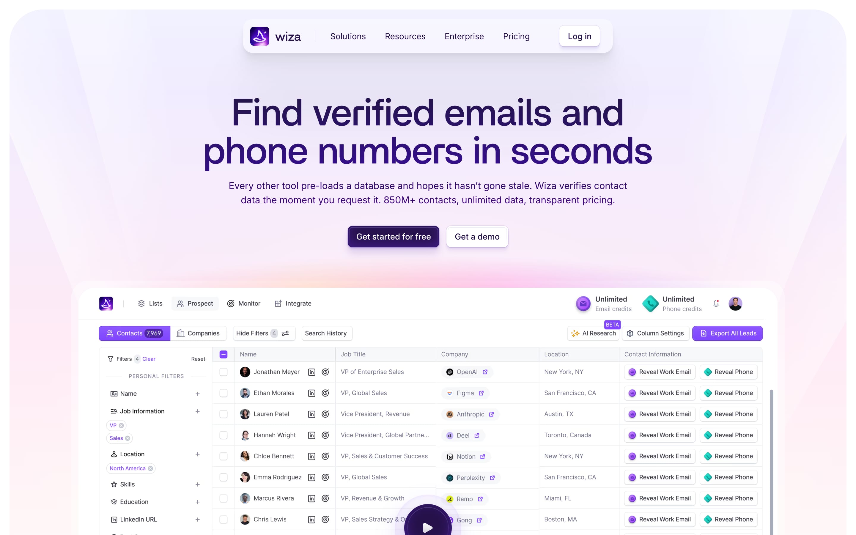Wiza homepage, August 2026