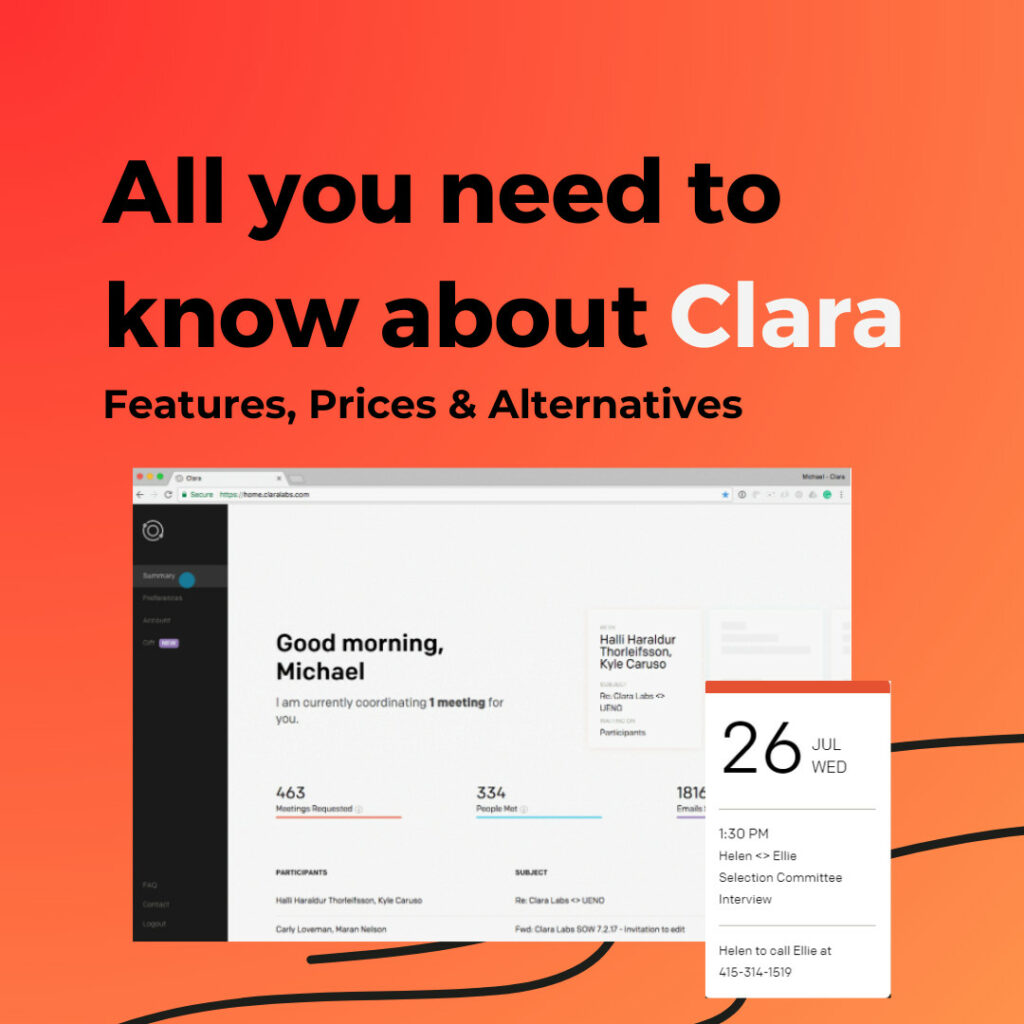Clara AI tool for scheduling