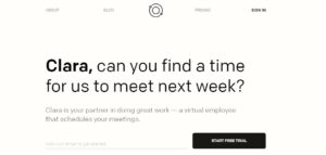 Calendly vs Clara: Clara home page