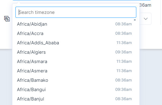 Set your timezone in Weezly