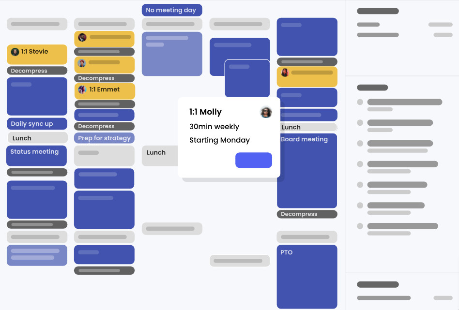 ReclaimAi interface:  AI scheduling software