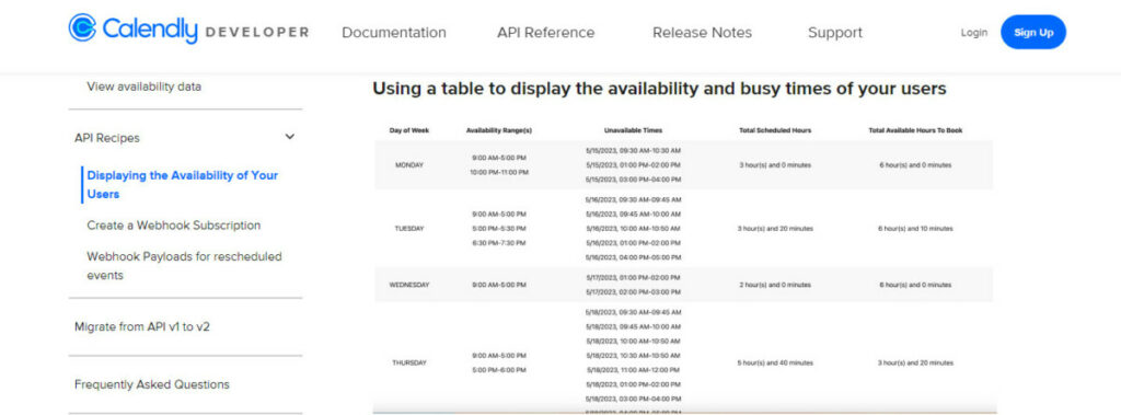 Calendly APi examples