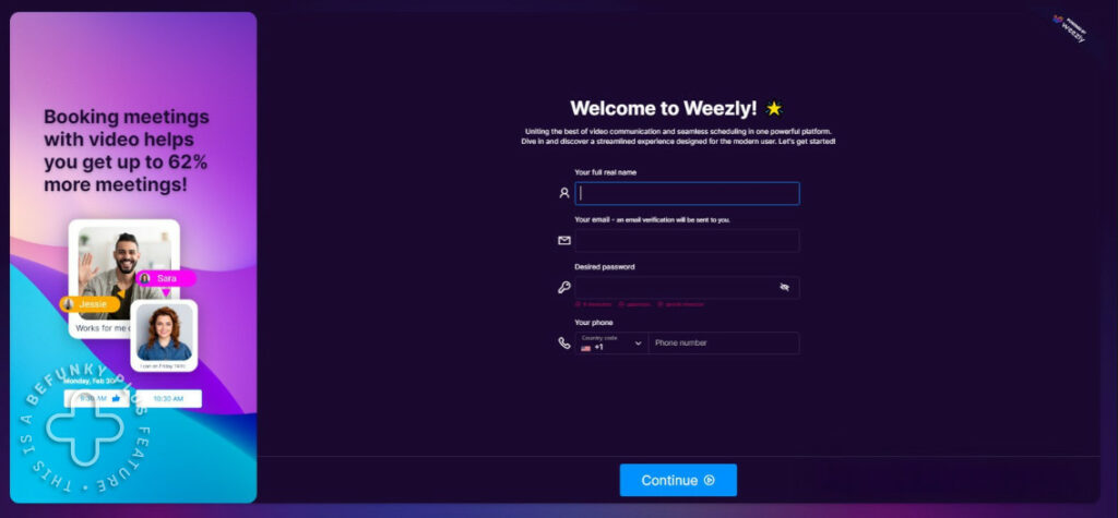 welcome page weezly: sales channel strategy with Weezly
