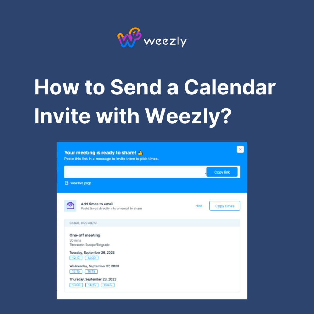 How to Send a Calendar Invite with Weezly?