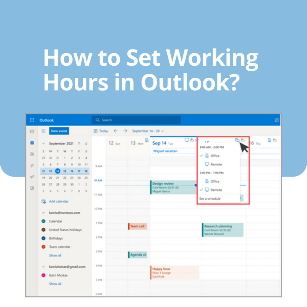 How to Set Working Hours in Outlook?