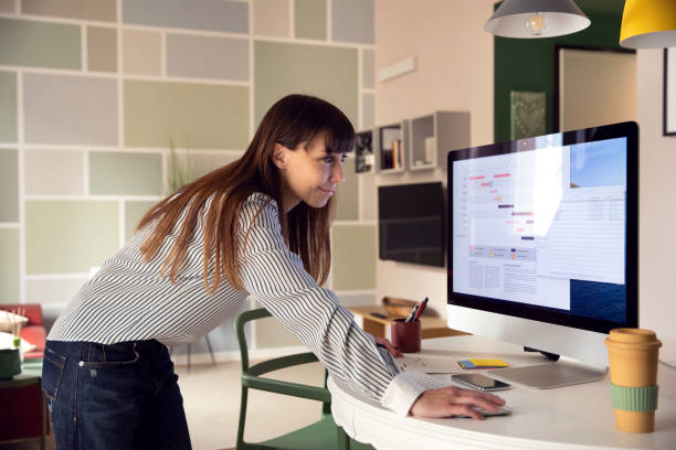 Adult woman planning the weekly business schedule