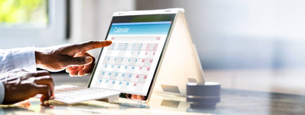 Appointment Schedule Planner And Date Calendar On Hybrid Laptop