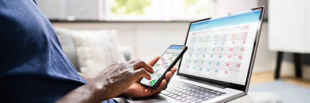 Appointment Schedule Planner And Date Calendar On Laptop And Phone: Setting an appointment
