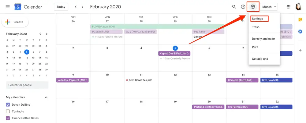 time zone in Google Calendar