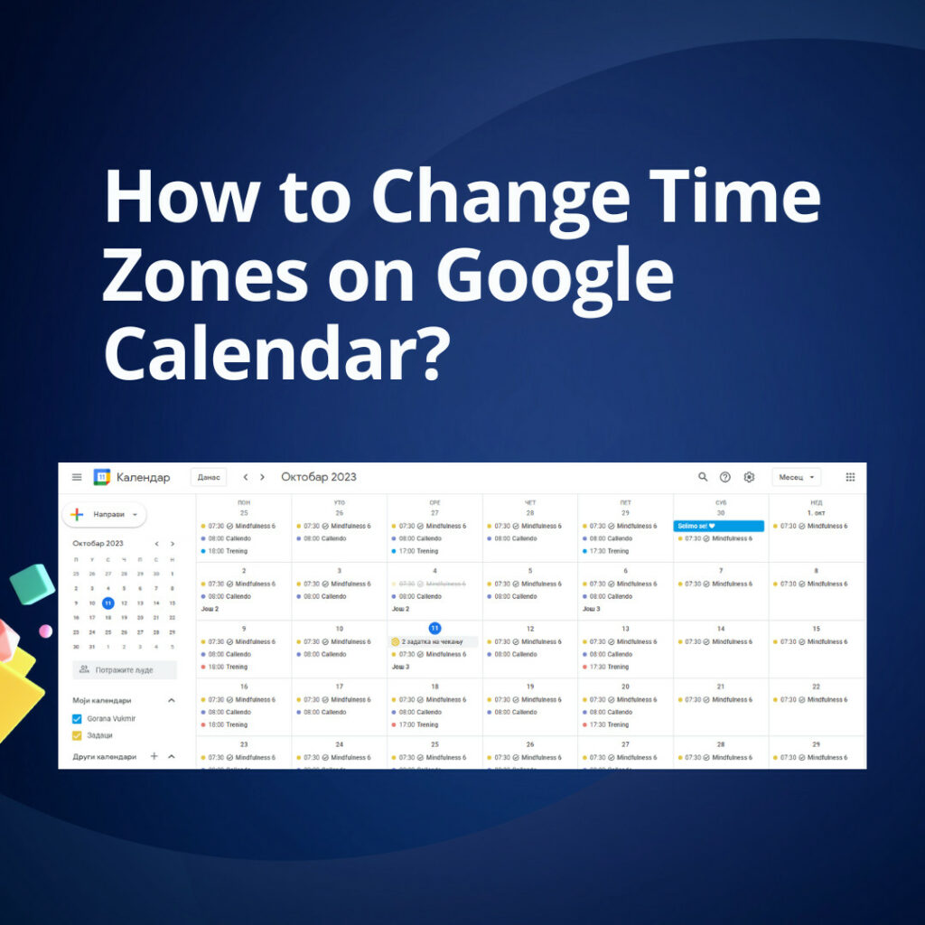how to change time zones on google calendar