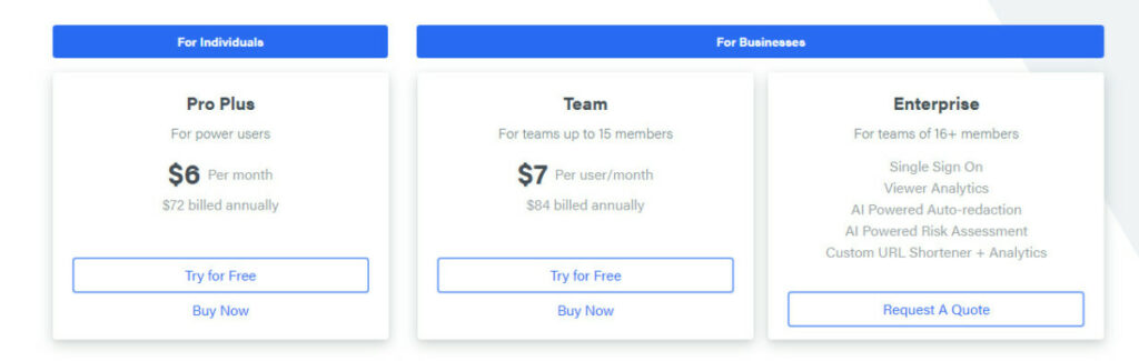 droplr pricing model