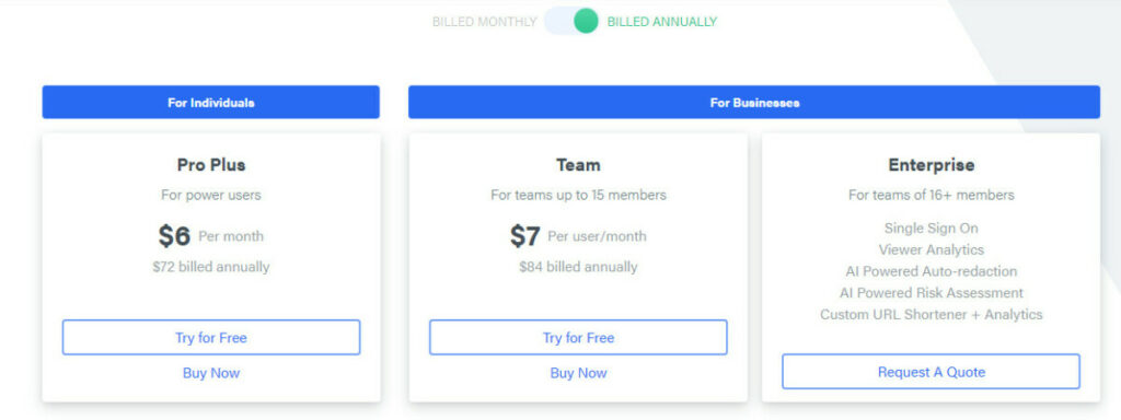 droplr pricing model